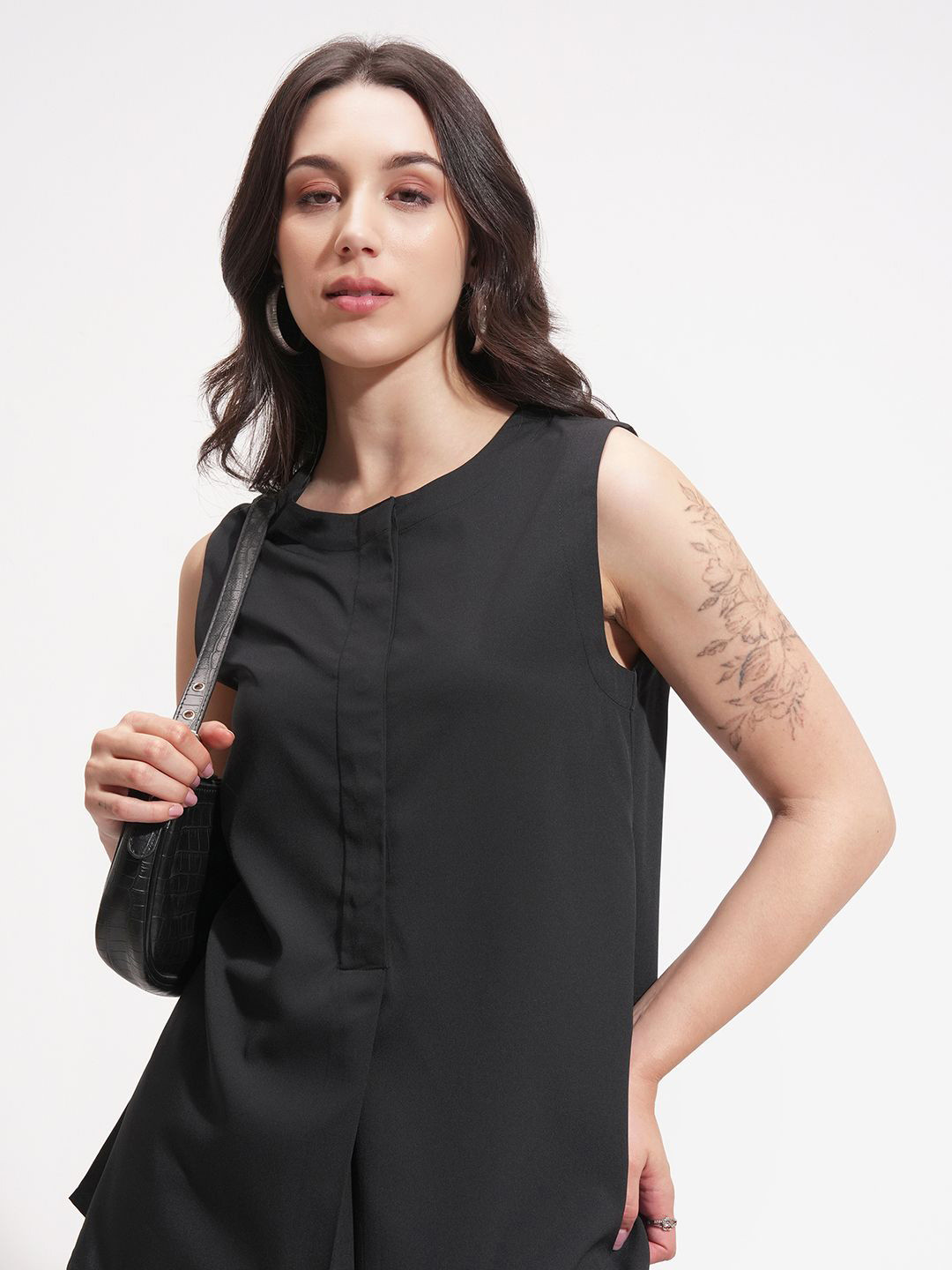 CHIC BY TOKYO TALKIES Women Solid Sleeveless Button down A-Line Top