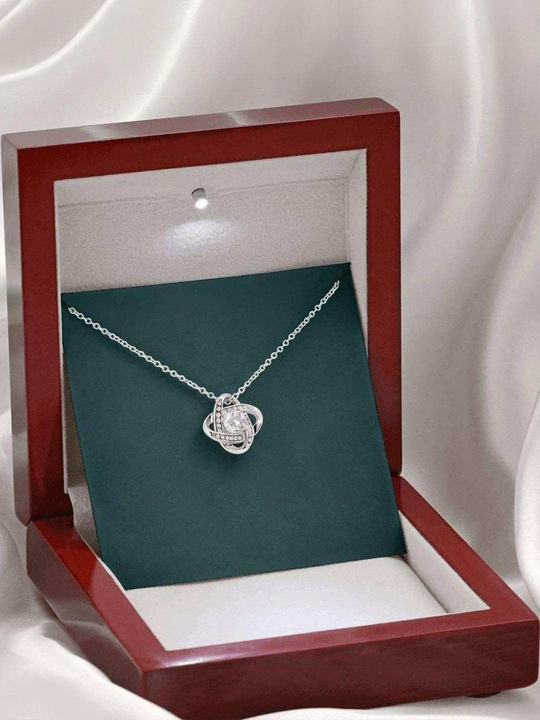 Sterling Silver Gift MOM NECKLACE, CHRISTMAS GIFT FOR MOM LOVE KNOT NECKLACE YOU ARE THE MOST VALUA