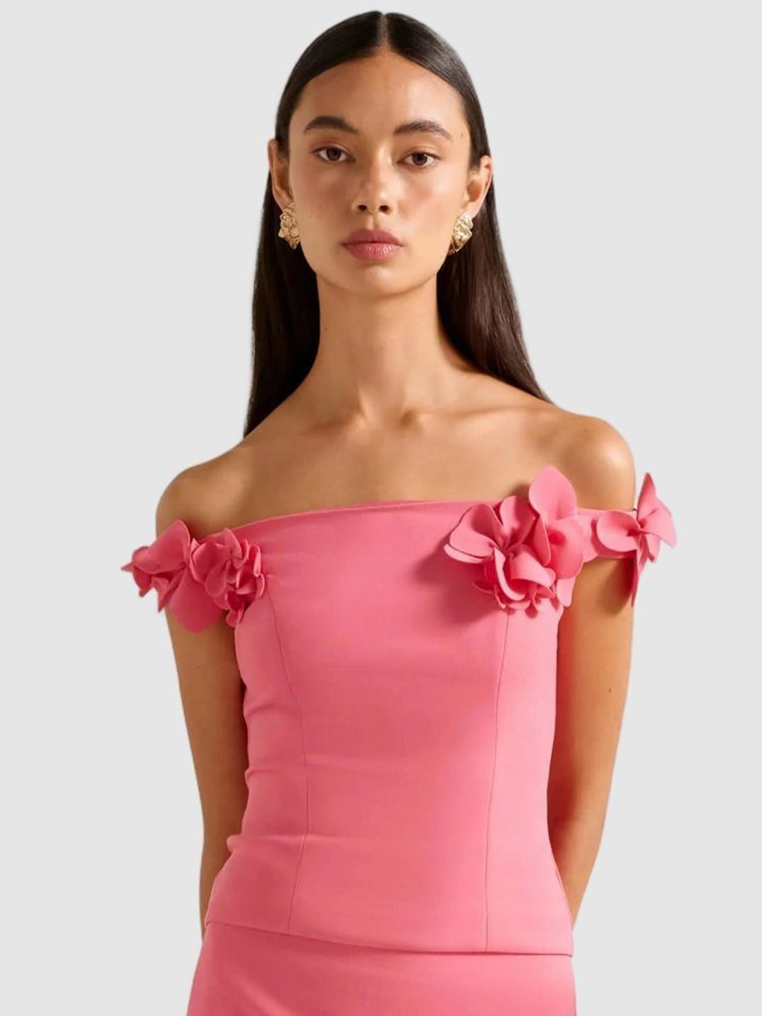 Forever New Floral Applique Off-Shoulder Bardot Top