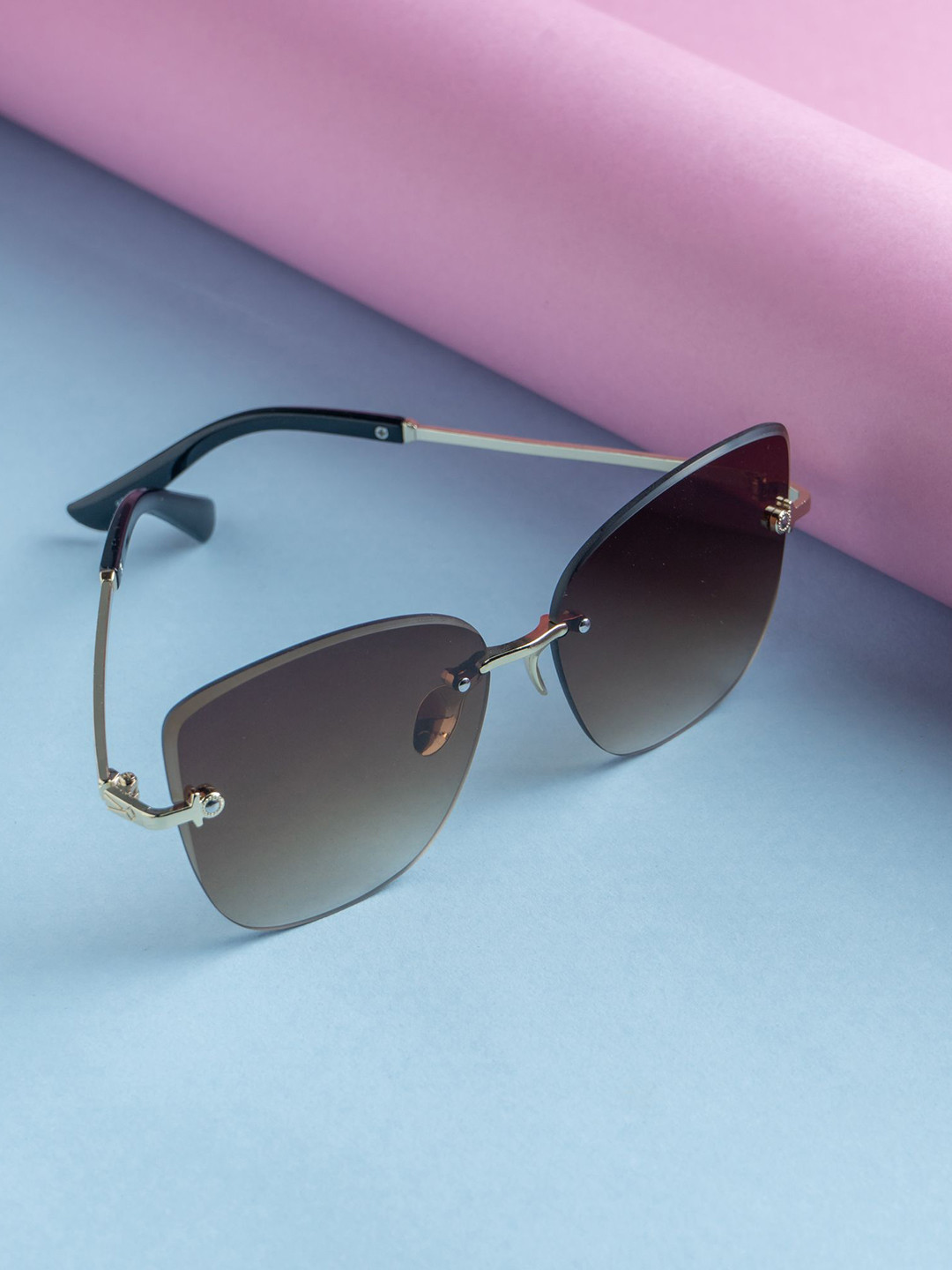 Leeway Women Cateye Sunglasses LW-6012-BROWN-Brown