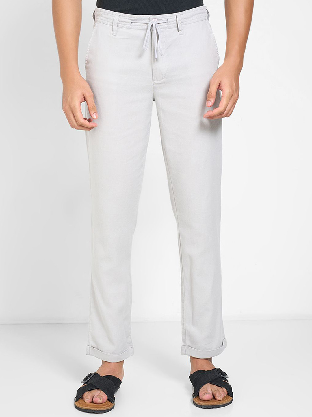 indus route by Pantaloons Men Regular Fit Mid-Rise Trouser