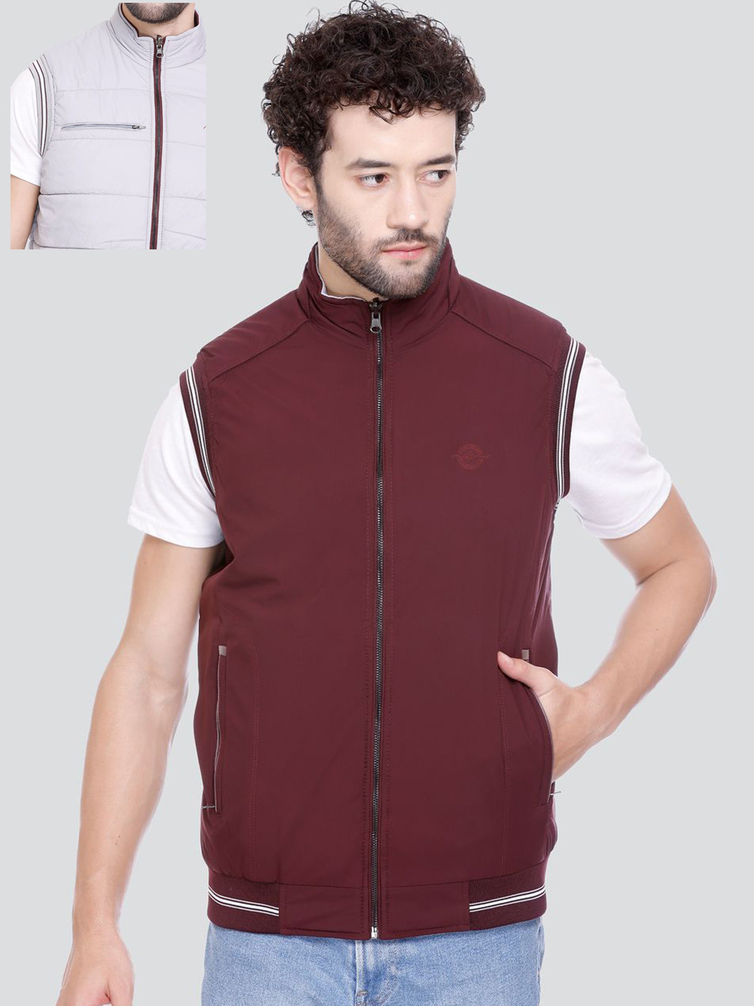 Rare Times Mock Collar Lightweight Puffer Jacket