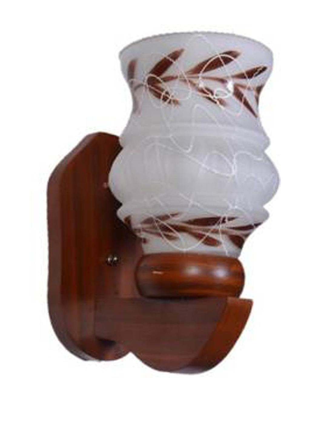 Somil Premium Designer Glass  Wall / Night  Lamp  Elegant  & Stylish Dcor Accent for Modern Interiors, color, Brown, White, Size:- 20.5 X 25.5 X 33.5 CM