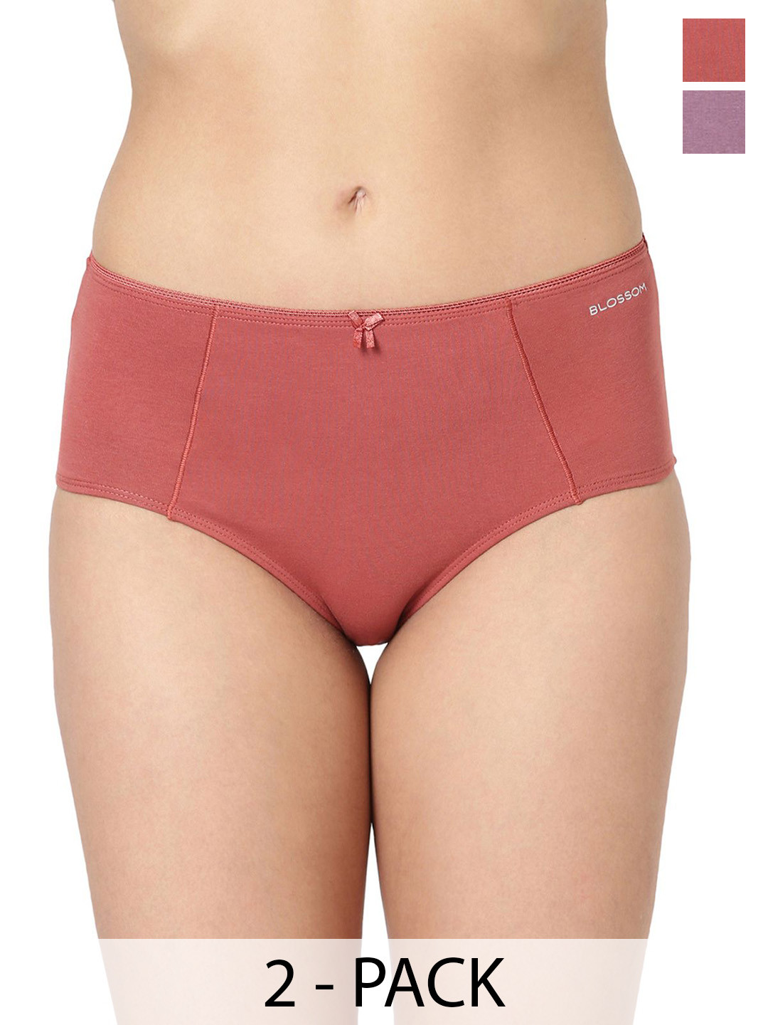 BLOSSOM Pack Of 2 Assorted High-Rise Hipster Briefs HUG U PANTY Assorted S Pack of 2