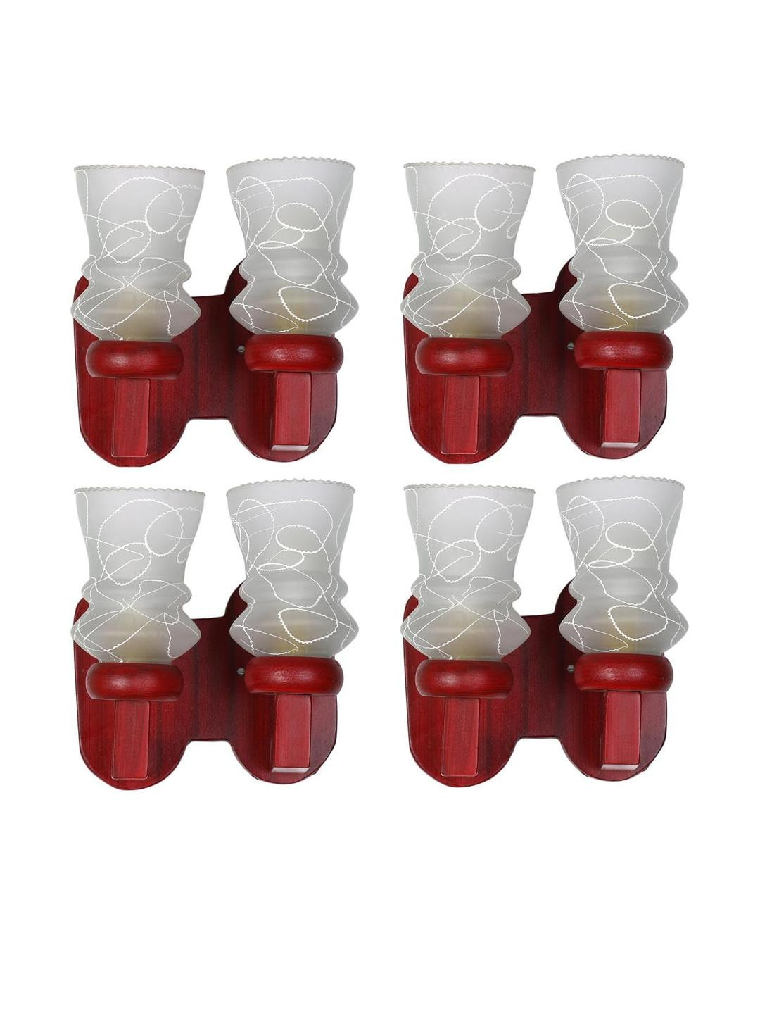 Somil Premium Designer Glass Wall / Night Lamp  Elegant & Stylish Dcor Accent for Modern Interiors, color- White, Size, 28 X 24 X 27 CM