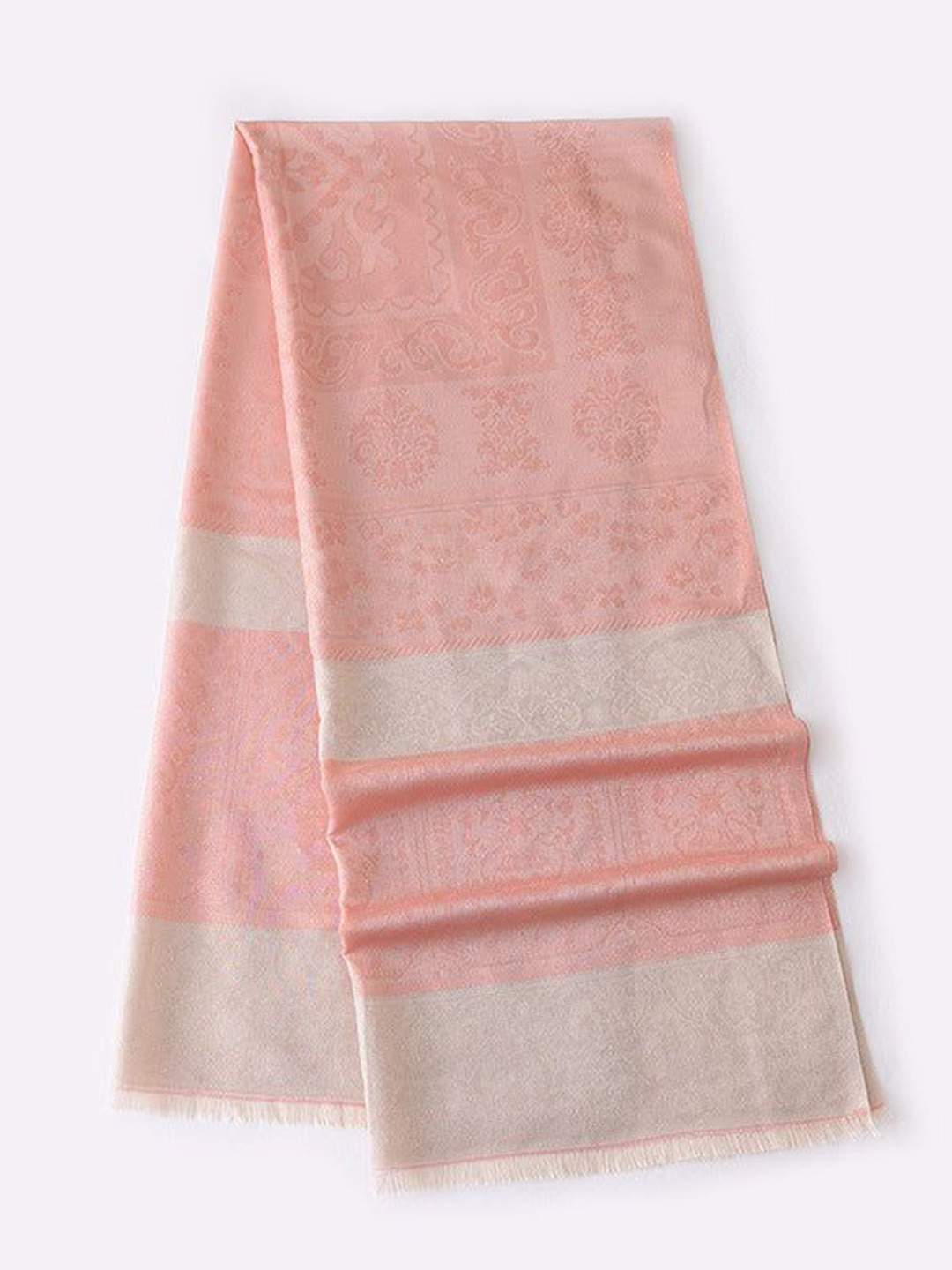 QUECY Women Ethnic Printed Frayed Border Scarf