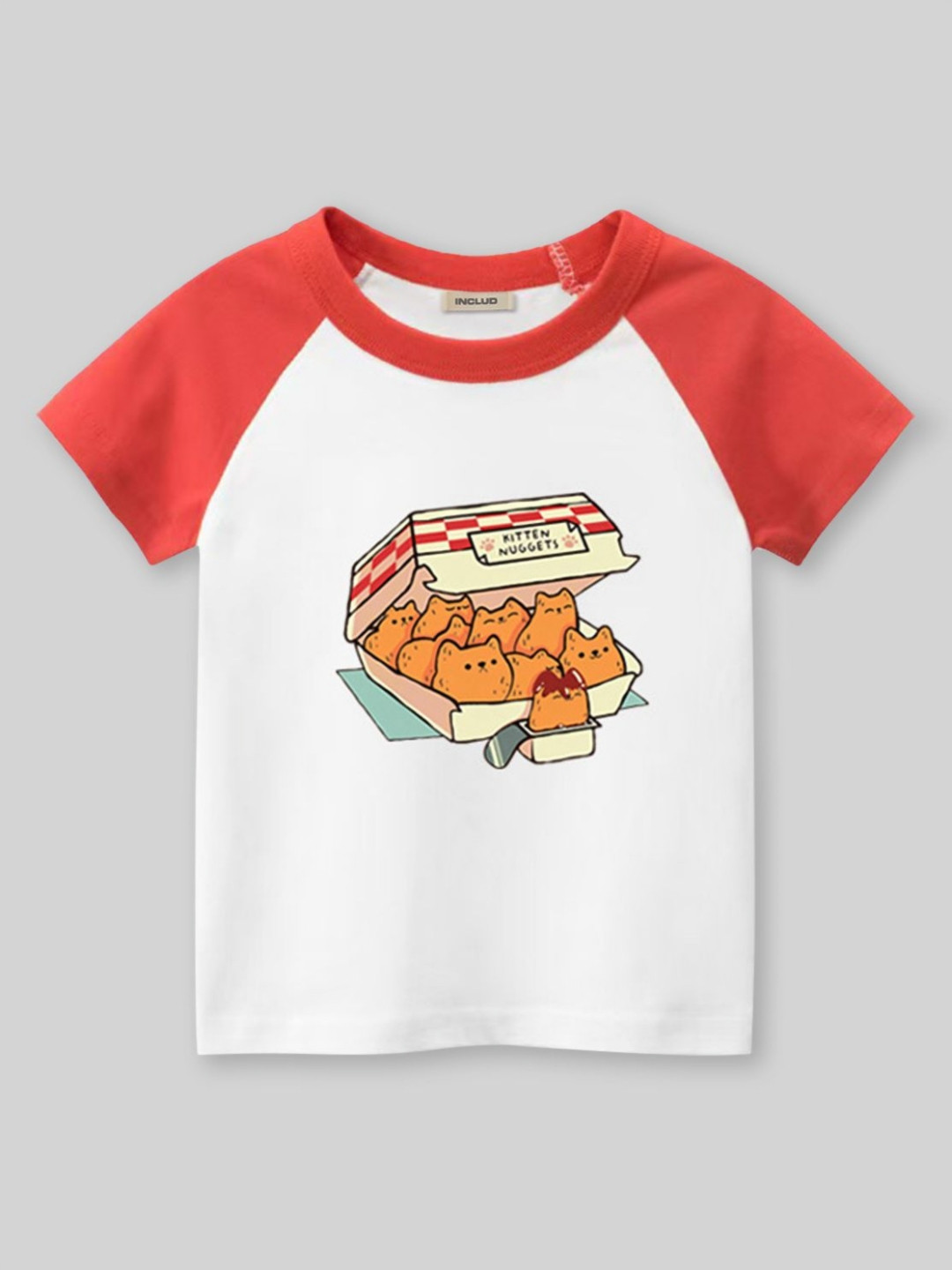 INCLUD Girls Graphic Printed Round Neck Raglan Sleeves Regular Fit Casual T-Shirt