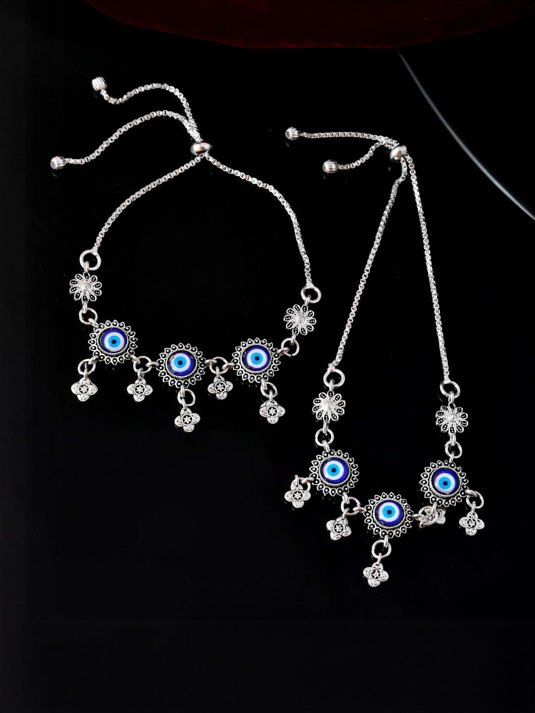 Sangria Stainless Steel Silver-Plated Anklet
