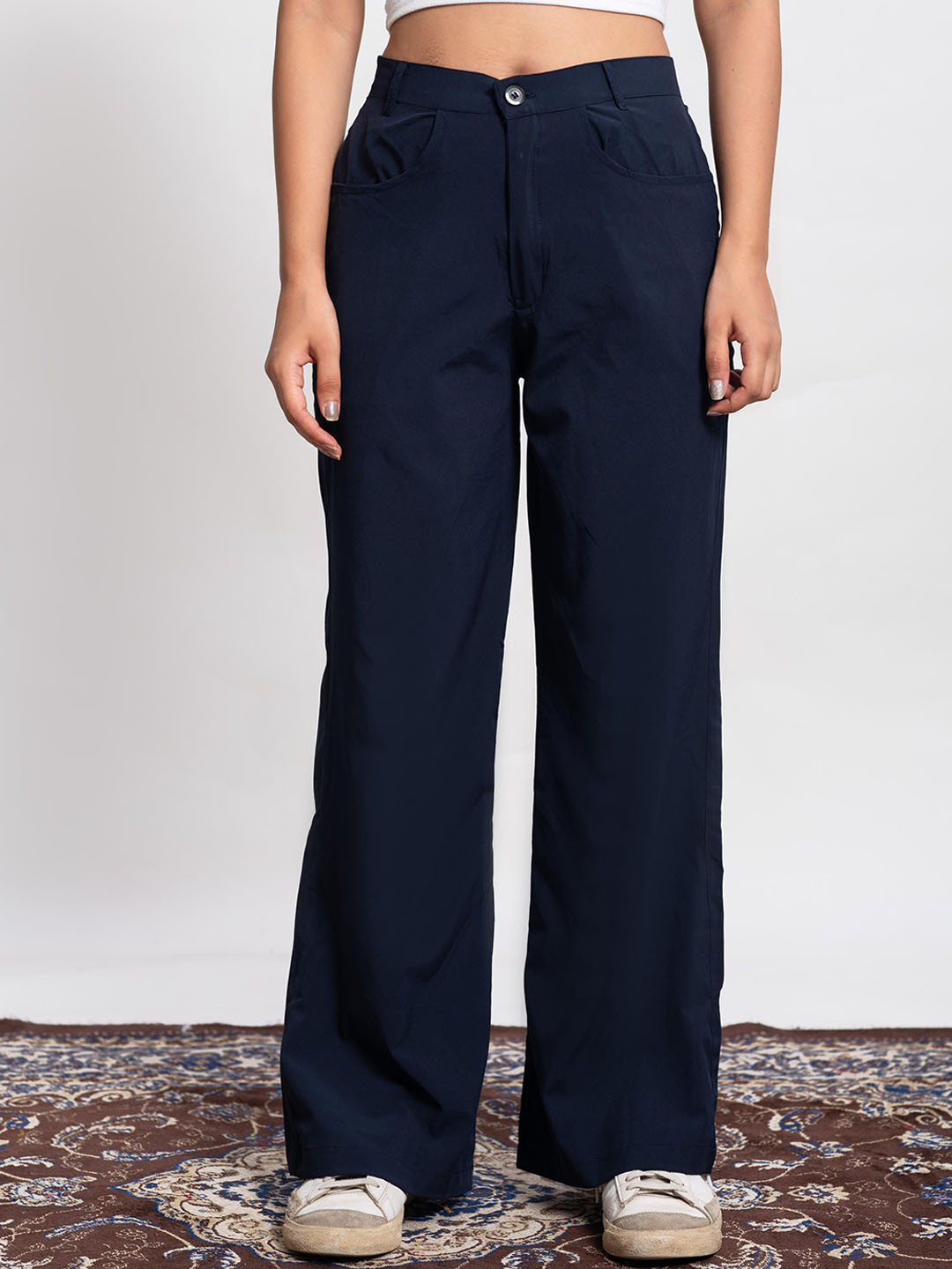 Me Craft High-Rise Flared Comfort Fit Trousers