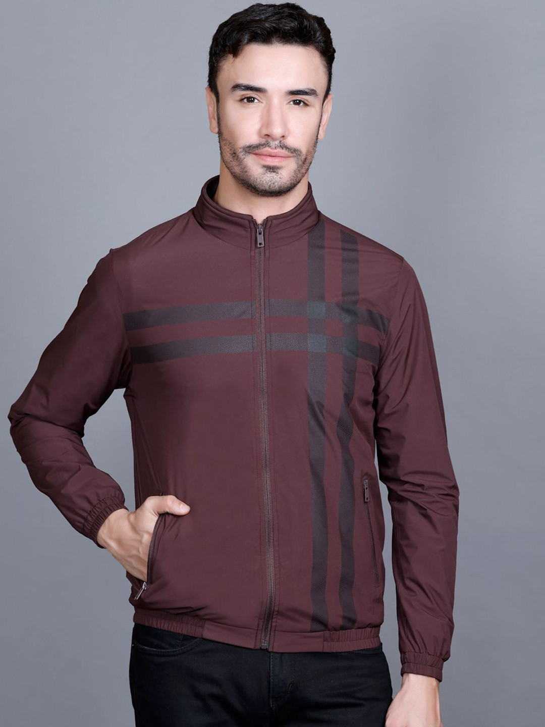 Rare Times Mock Collar Lightweight Puffer Jacket