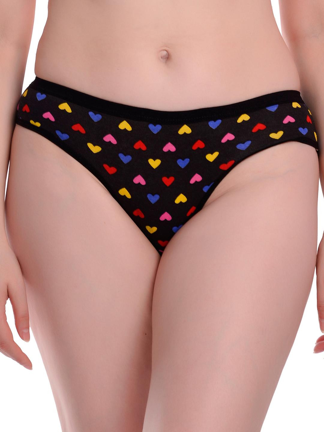 New stylish Black Cotton Hipster Multicolor Panties Pack of 1