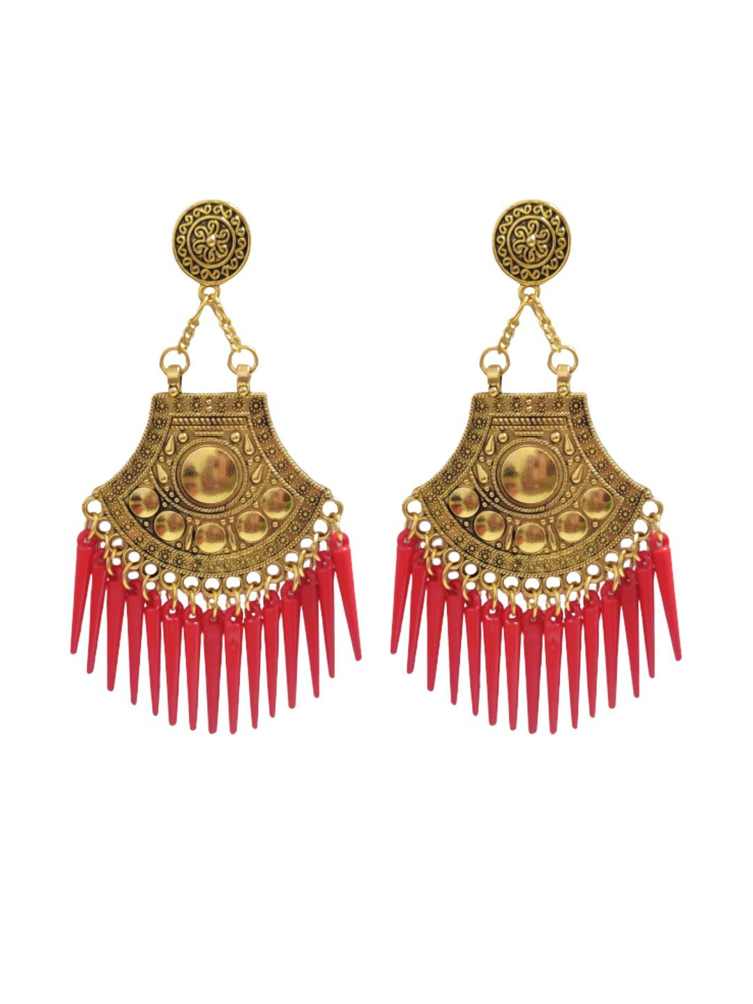 Weariton Women Red Gold-Plated Earrings