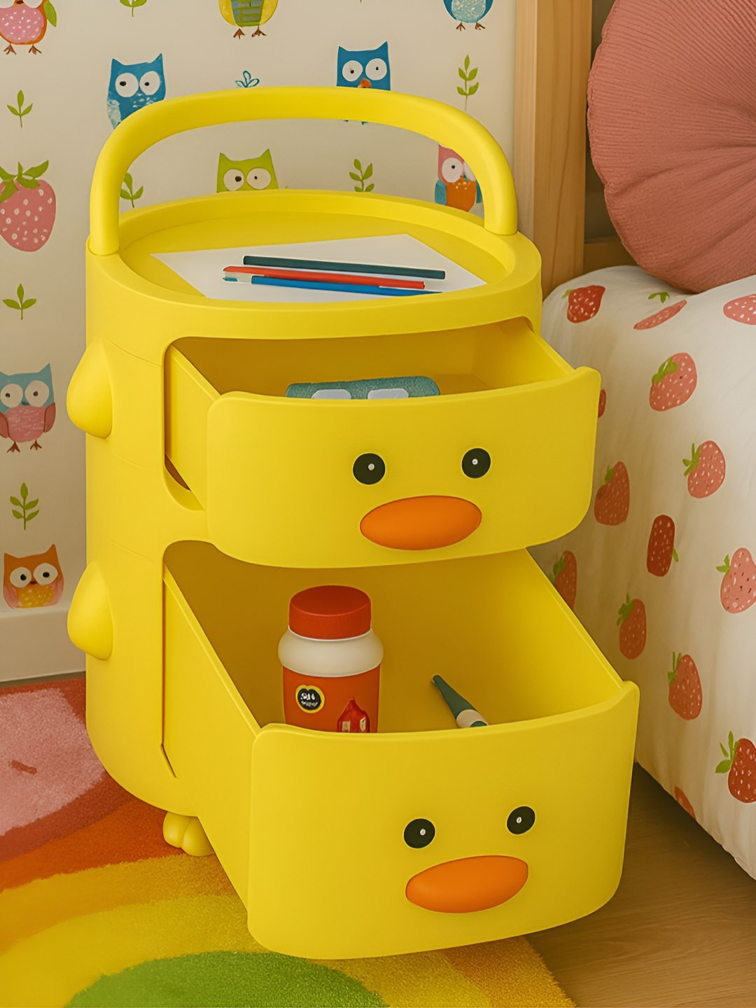 Cortina Foldable Plastic Yellow Nightstand