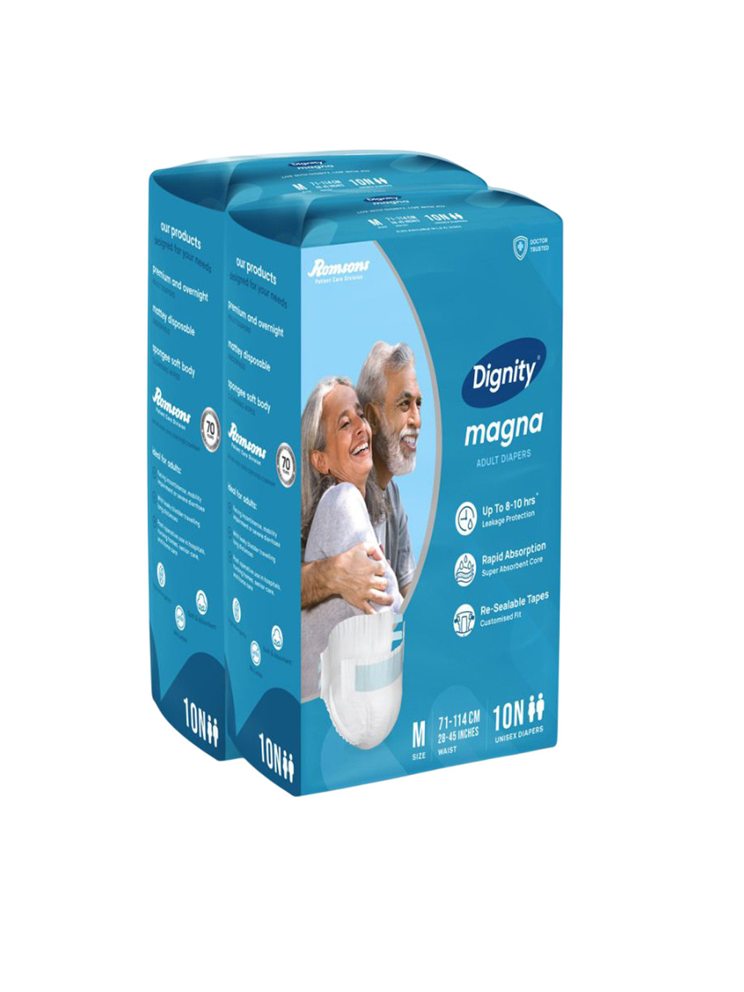 Dignity Set Of 2 Magna Adult Diapers- M- 10 Diaper Each