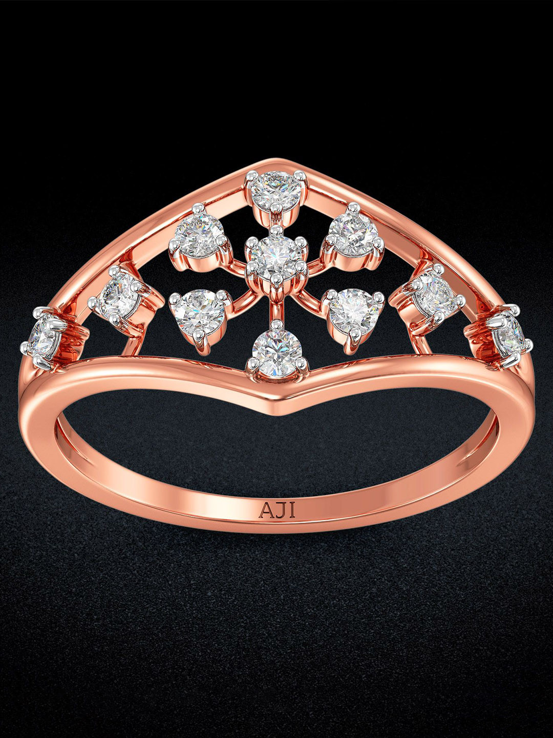Joyalukkas Elegant Floral Accent Diamond Ring