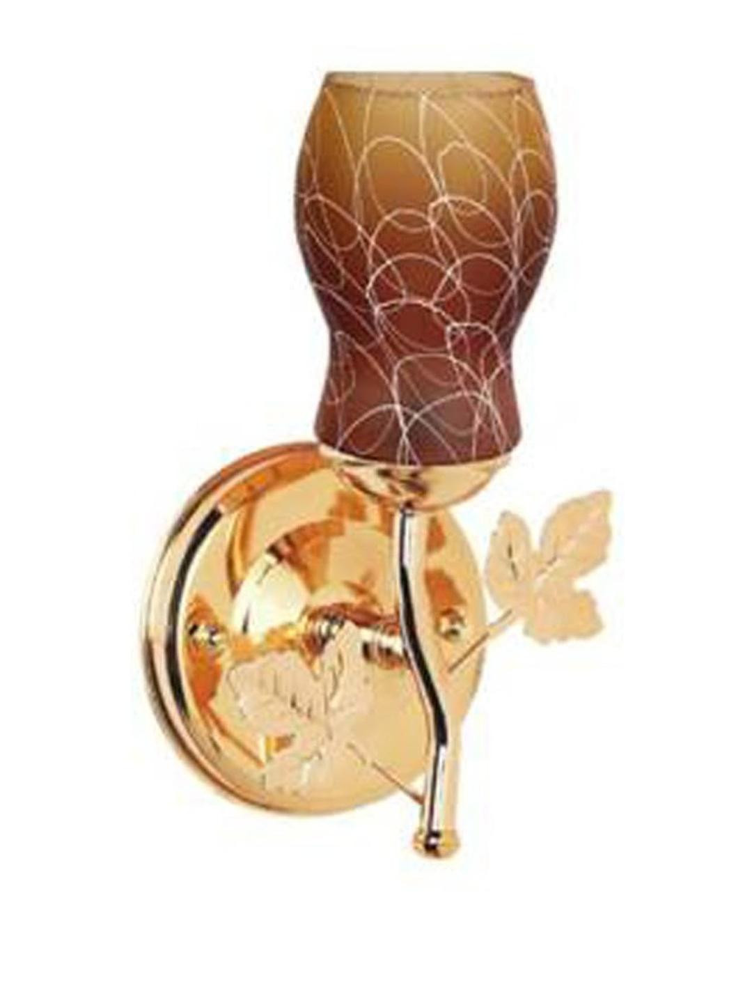 Somil Premium Designer Glass  Wall / Night  Lamp  Elegant  & Stylish Dcor Accent for Modern Interiors, color, Brown, White, Size:- 22.5 X 20.5 X 32 CM