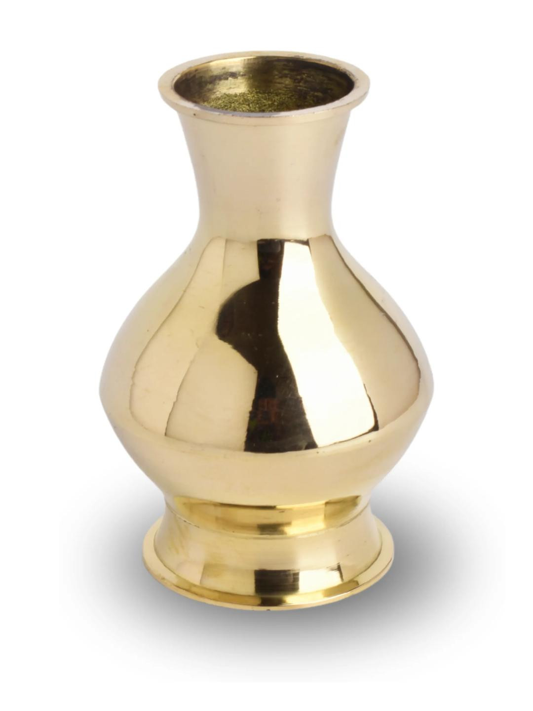 POSHIFY Brass Kalash (Plain and Elegant) - Sacred Hindu Water Pot for Puja, Wedding, and Festivals