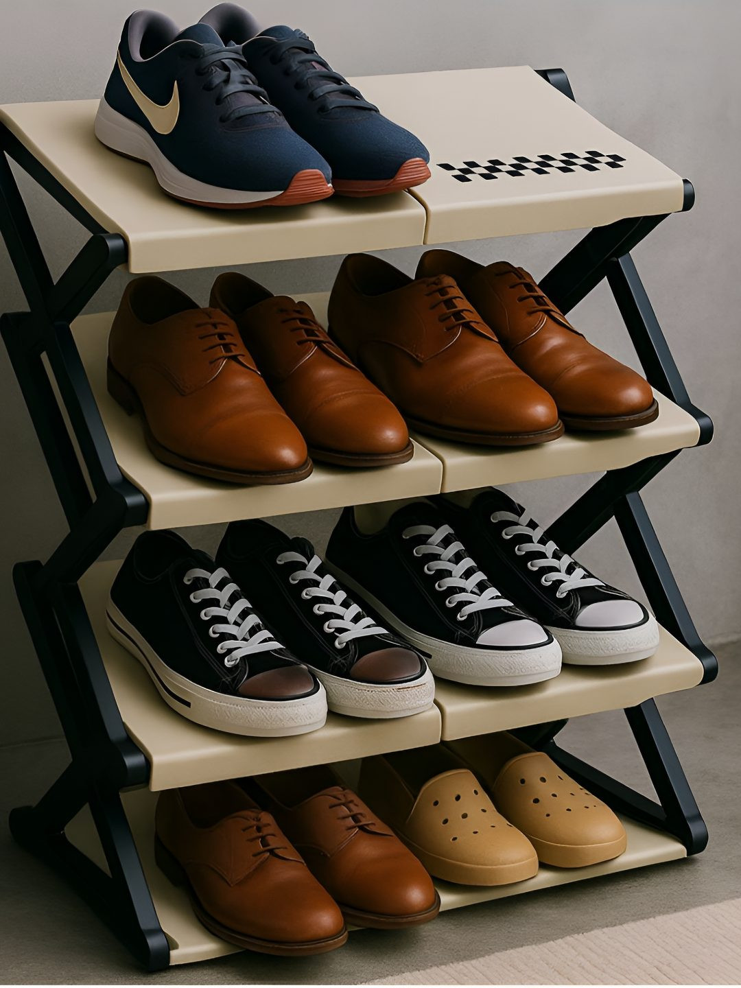 Cortina White Installation Foldable 4 Layer Shoe Rack