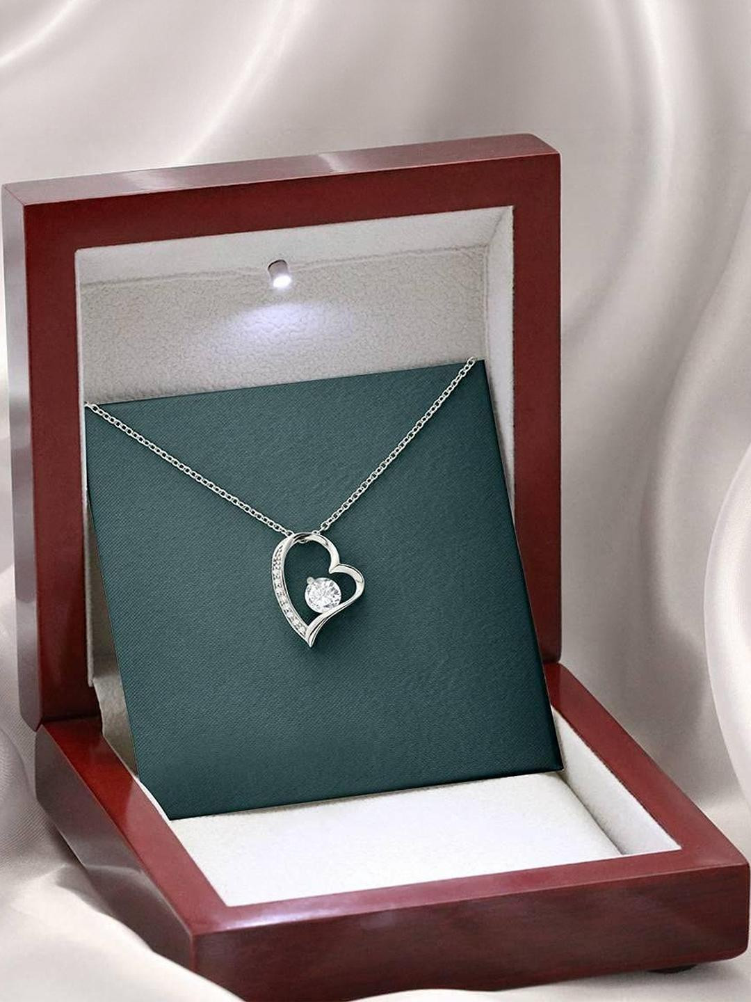 Silver Gift Wife Necklace, For Women Girl Valentine Gift For Wife To My Gorgeous Wife Necklace With