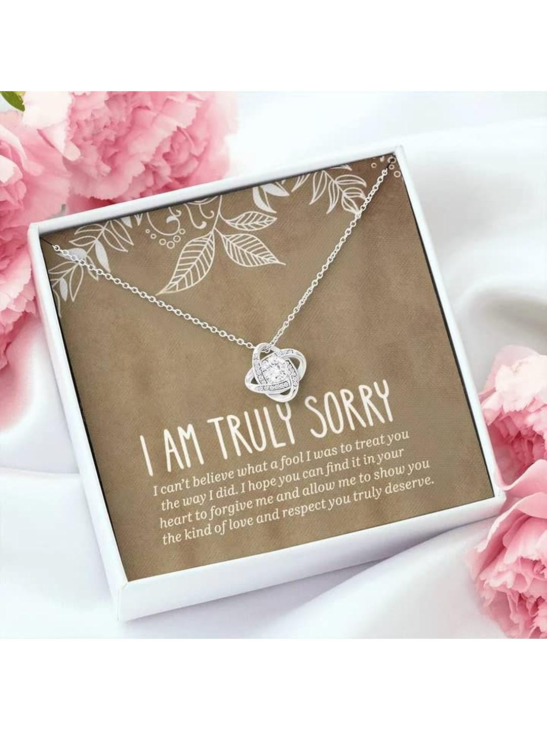 Sterling Silver Gift To Say Sorry To Your Wife Or GF Female- | Necklace to Gift Women & Girls | Wit