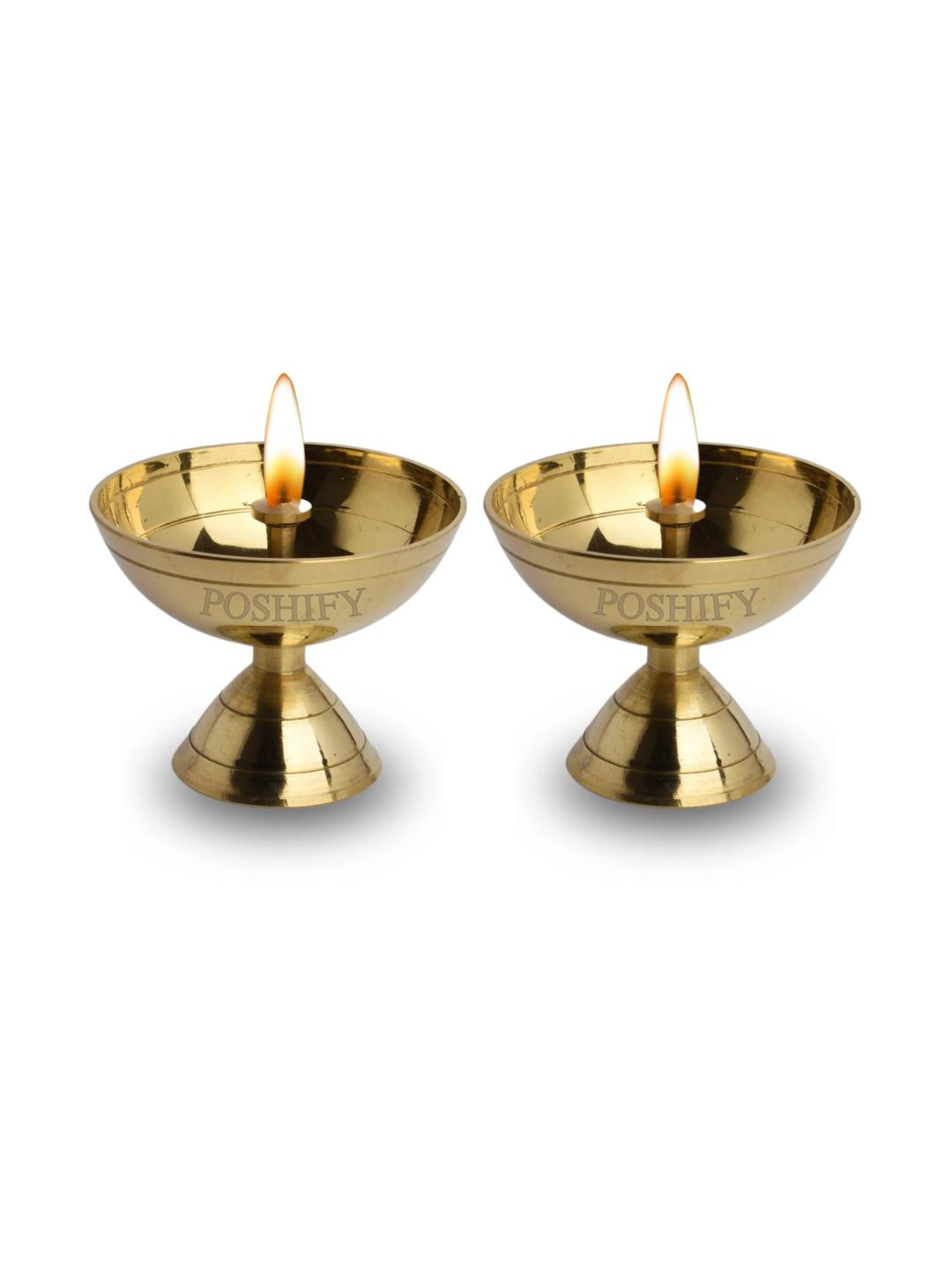 POSHIFY Pyali Deep - Elegant Brass Diya Holder for Spiritual Ambiance (pack of 2)