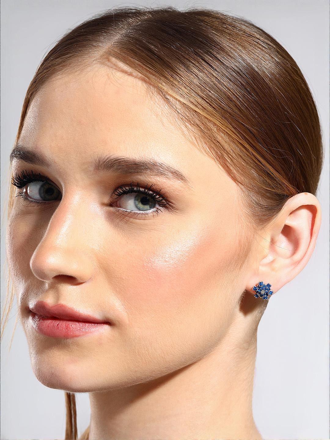 Beenth & Doneth Women Blue Stone Studs Earrings