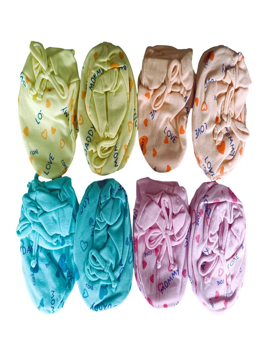 CUTEABLY Infants Set Of 4 Printed Mittens & Booties