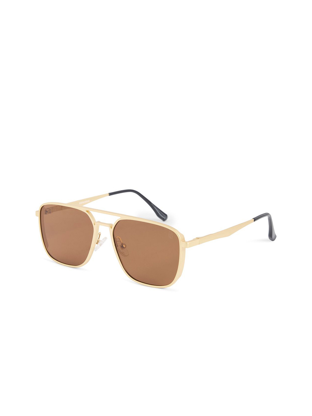Espanshe Men Gold Toned Rectangle Sunglasses Golden Mirage- Matte Gold With 89147-Gold