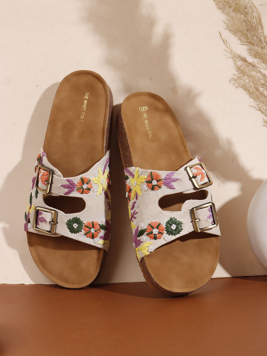 THE WHITE POLE Women Trending  Embroiderd Flats