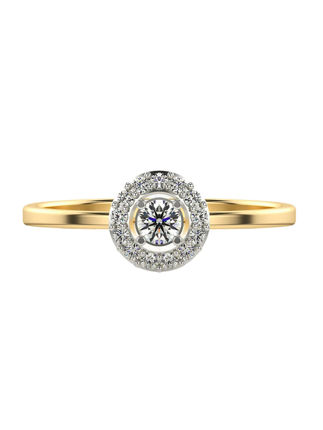 VALANOVA 18K Gold Hallmarked Diamond Ring-1.54 g
