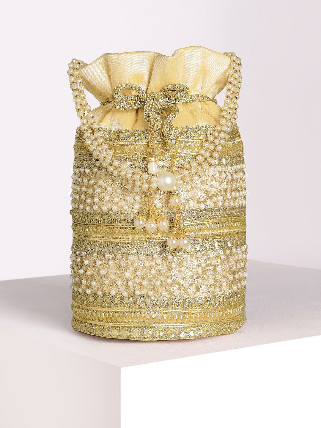 Peora Embellished Cylinder Potli Bag