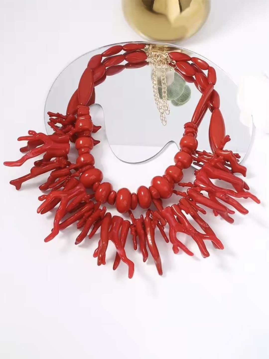 Beau Design Artificial Beaded Statement Necklace