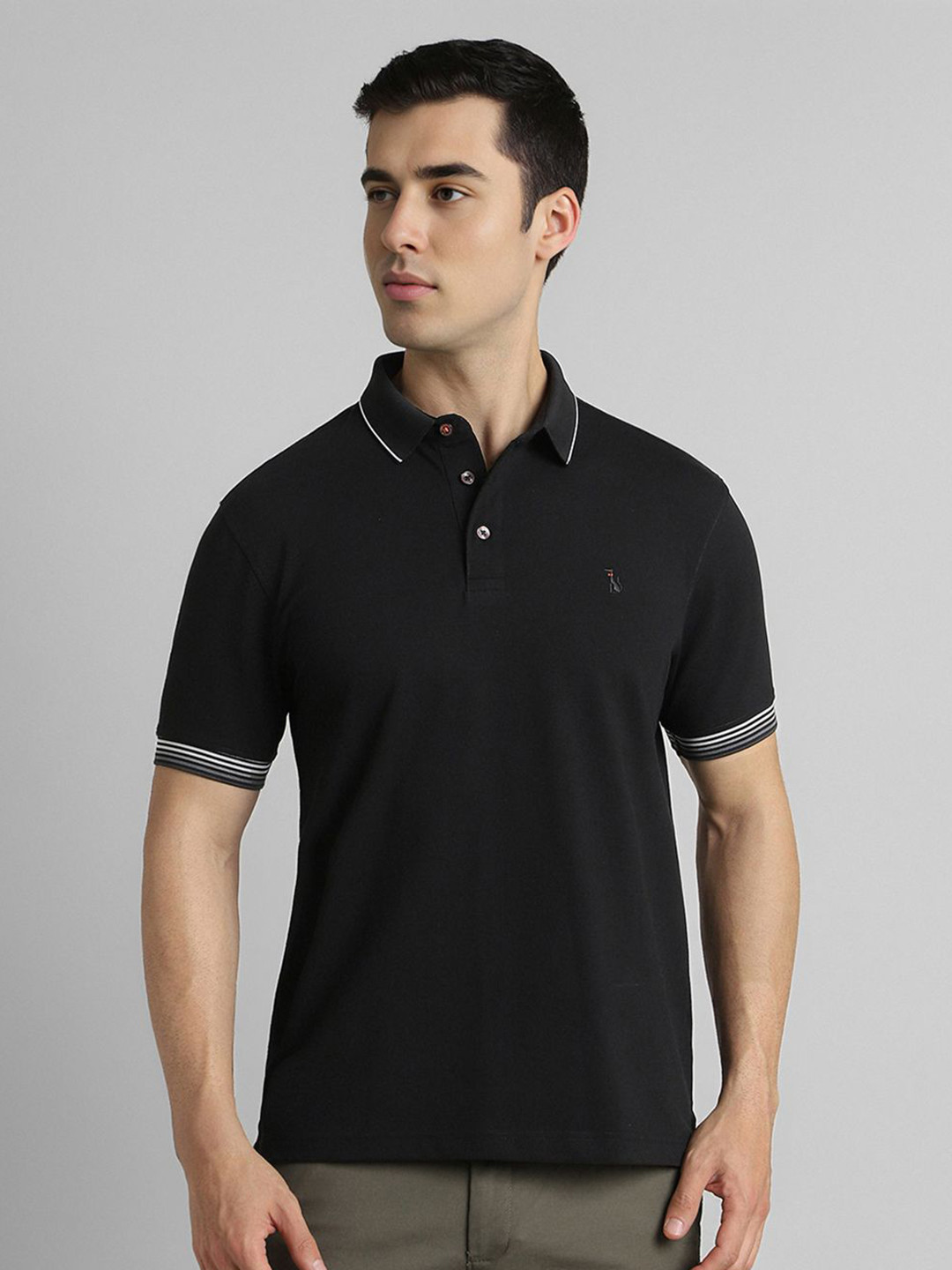 SIMON CARTER LONDON Polo Collar Round Neck Short Sleeves Slim Fit T-shirt