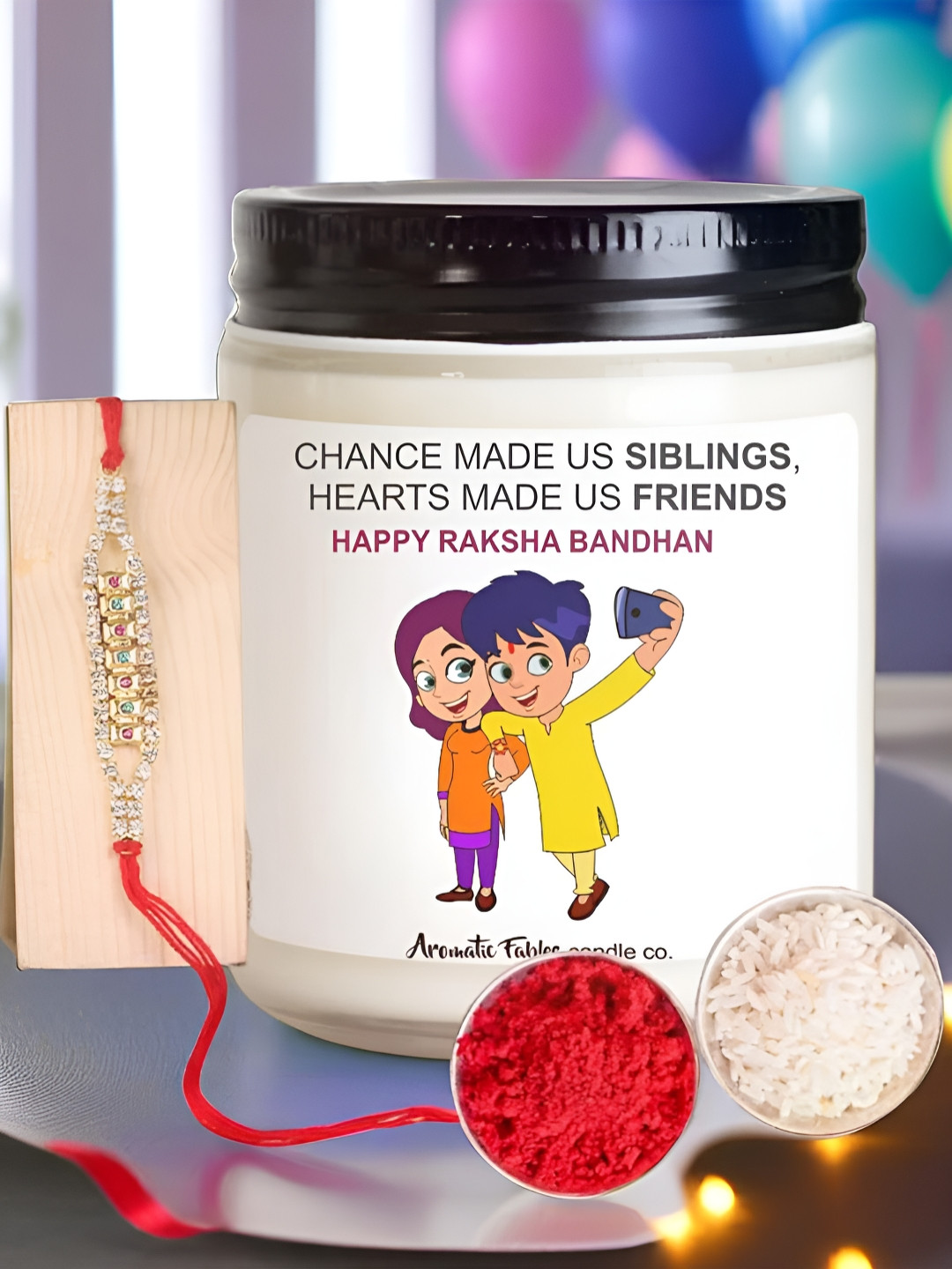 Aromatic Fables Rakhi With Roli Chawal & Candle