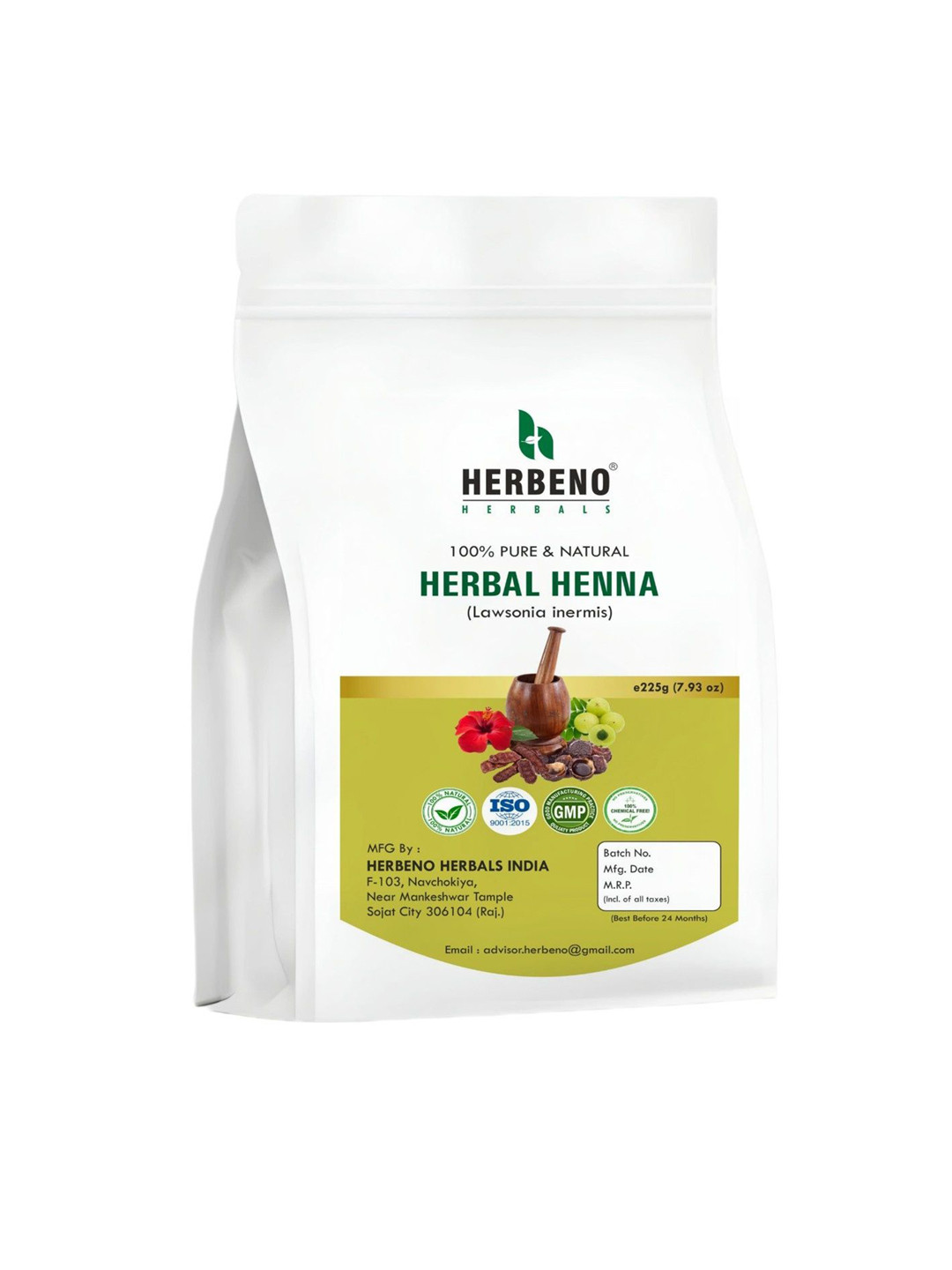 HERBENO Henna Natural Hair Conditioning & Color - 225 g