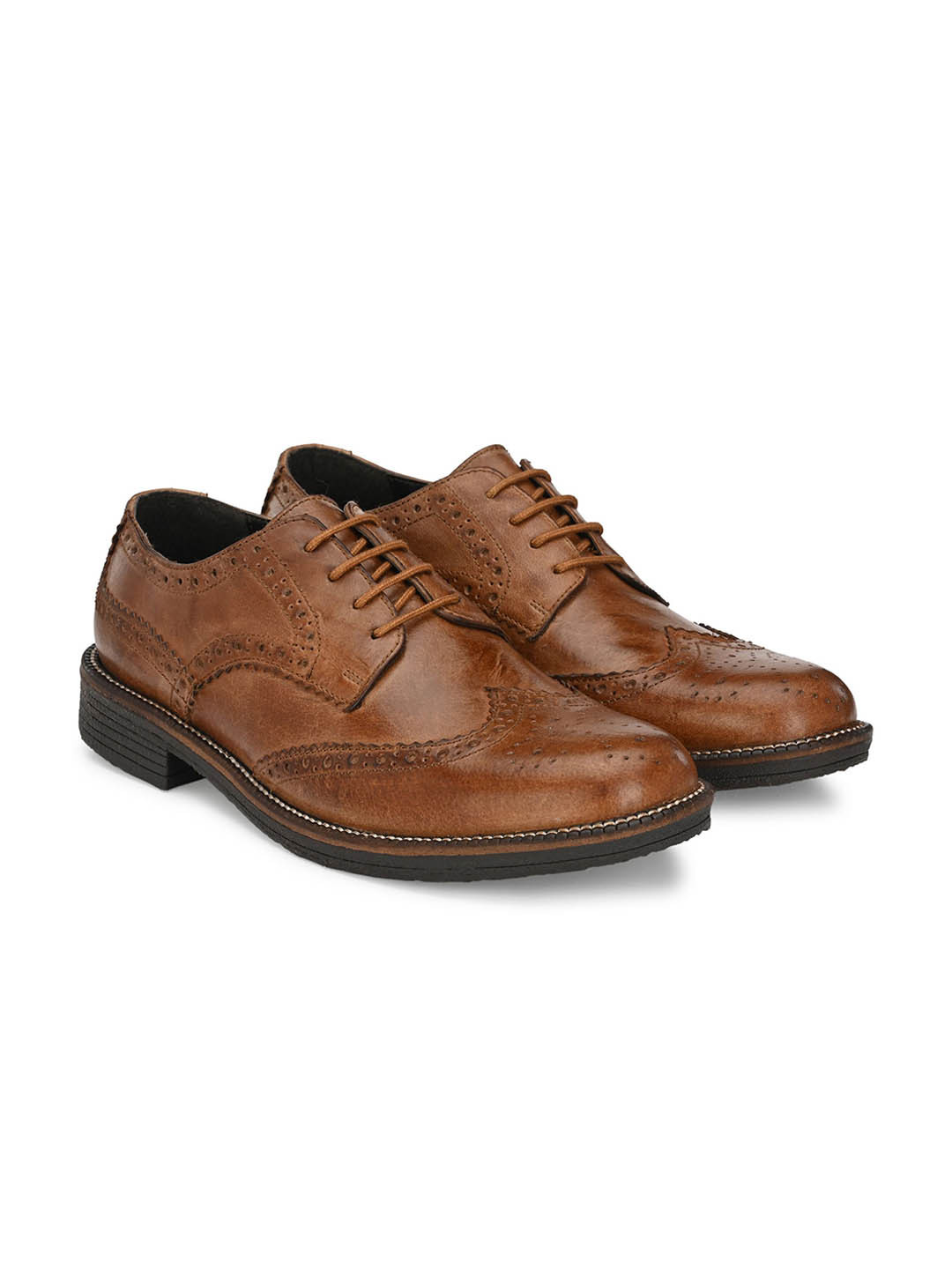 CARLO ROMANO Men Leather Lace up Formal Brogues Shoes