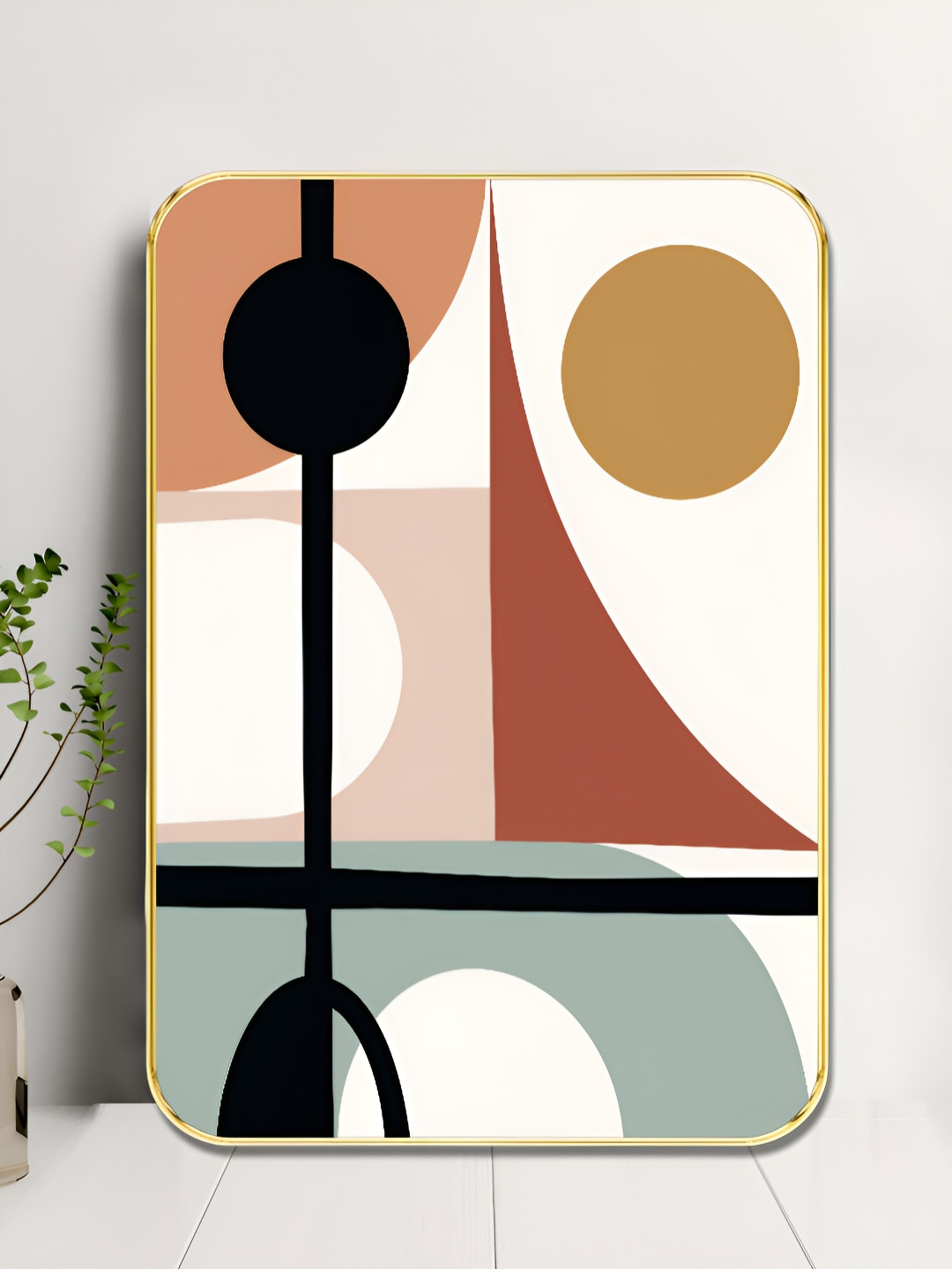 Livin'luxe Black & Grey Geometric Abstract Wall Art