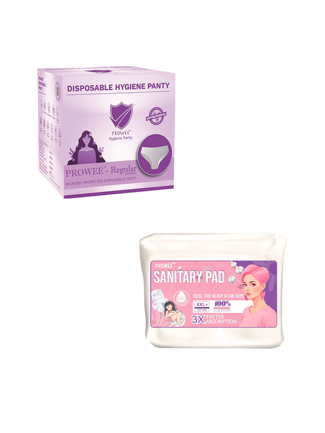 Prowee 15-Pcs Disposable Disposable Panty & Heavy Flow Sanitary Pad