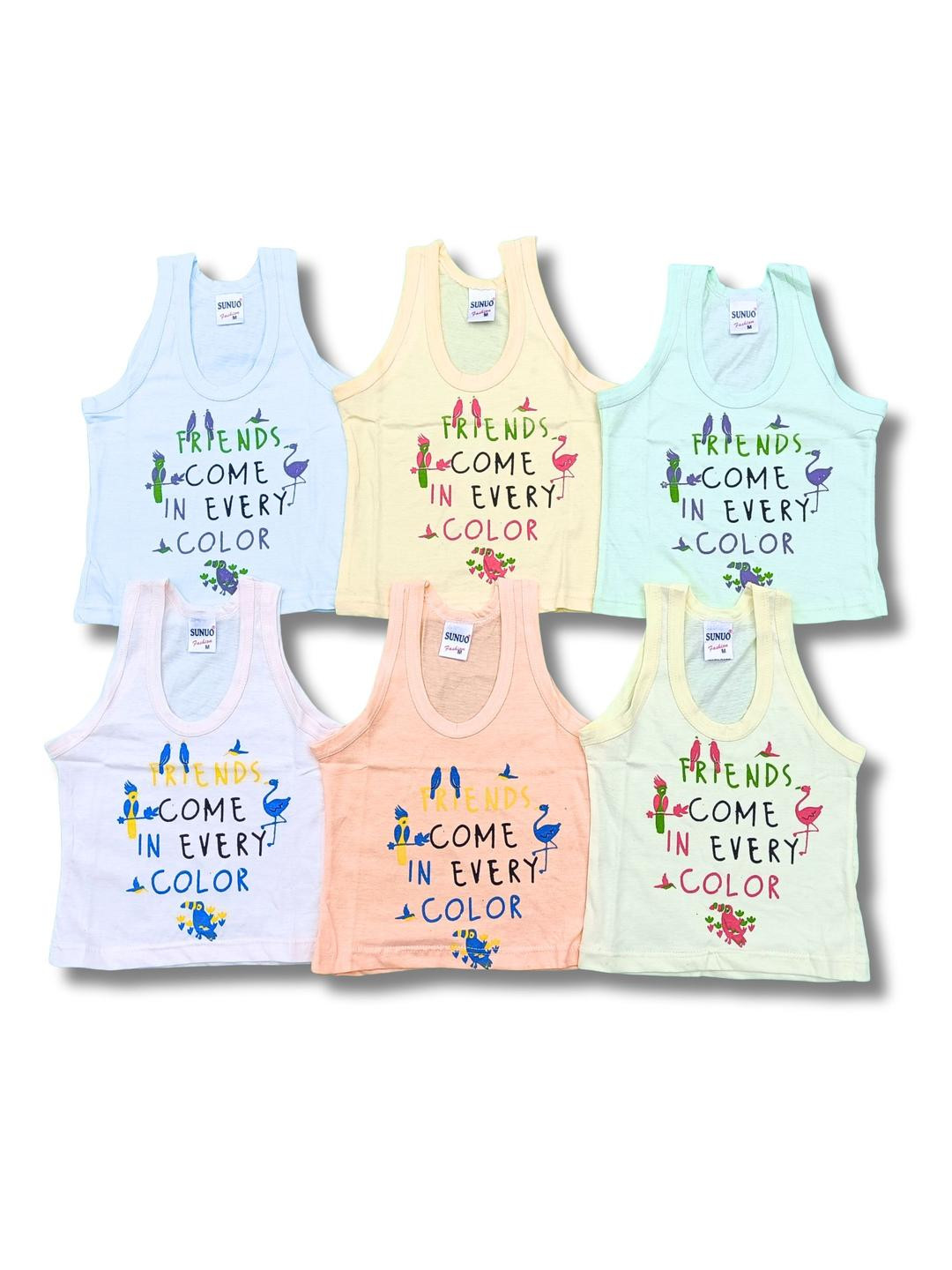 SUNUO Kids Pack Of 6 Printed Vests