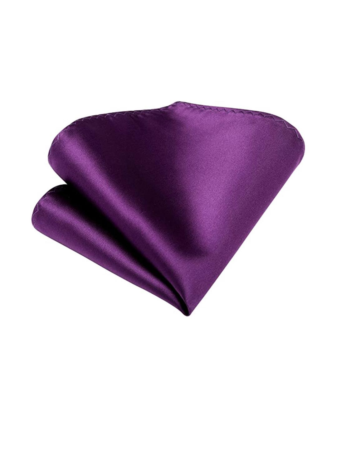VOICI Men Purple Solid Pocket Squares