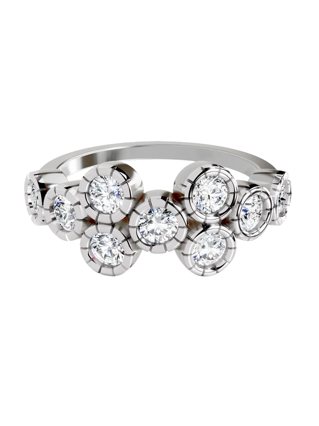 Sparkles 14K White Gold Lab Grown Diamond 1.13 Carat Round Shape Diamond Ring