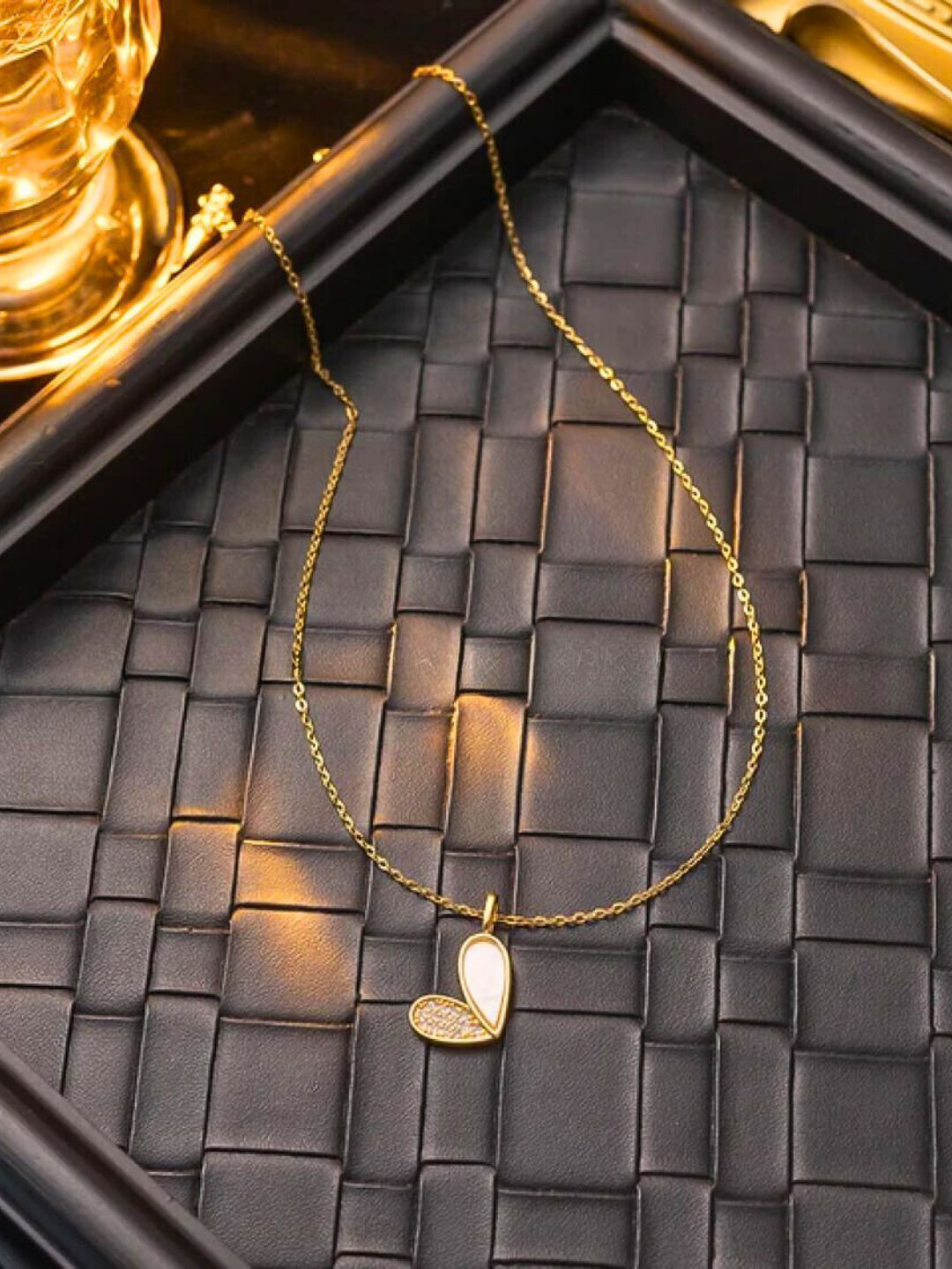 Bauble Cluster Stainless Steel 18K Gold-Plated Cubic Zirconia Studded Pendant With Chain