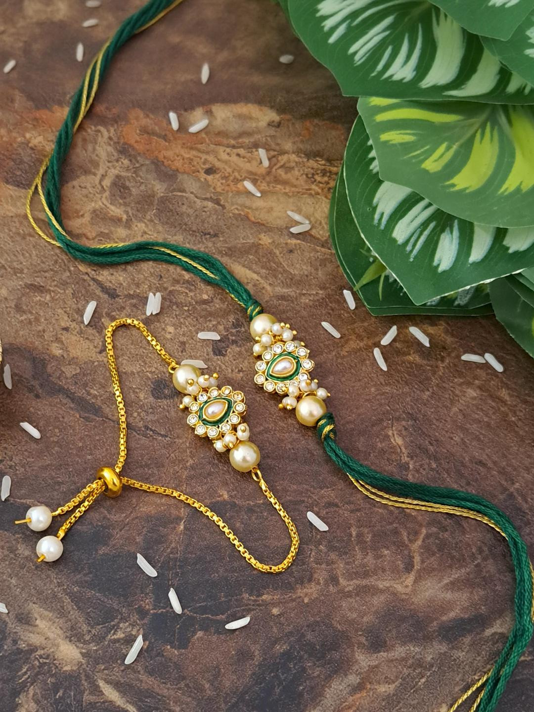 MERYCRAFT Beaded Thread Rakhi