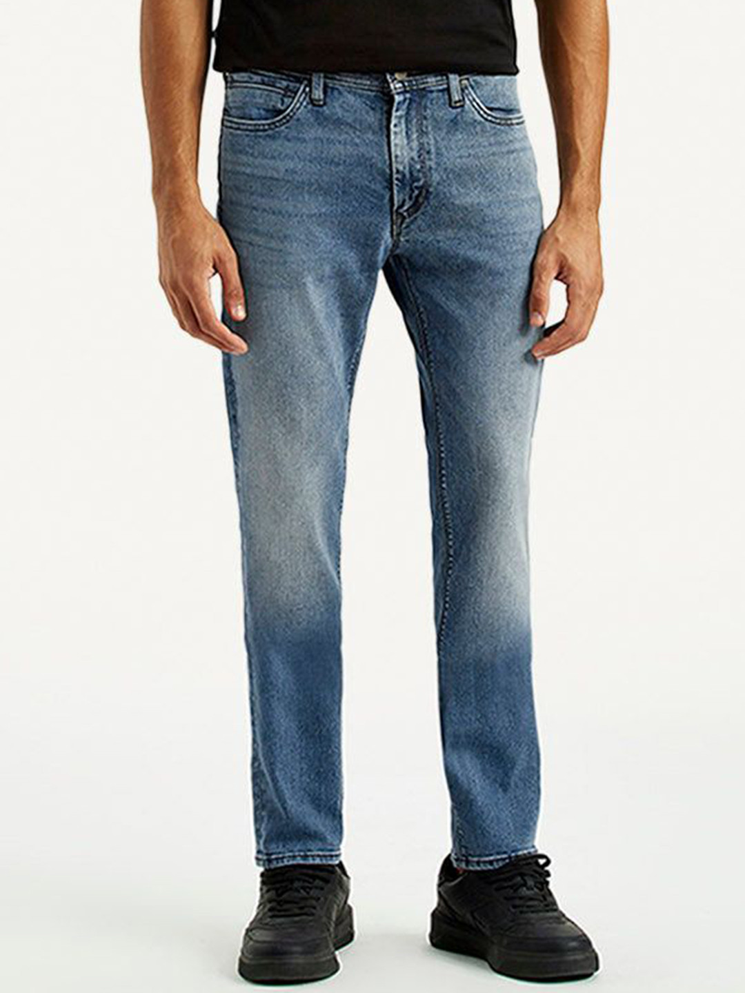 Levis Mid Indigo Men Slim Fit Mid-Rise Heavy Fade Jeans