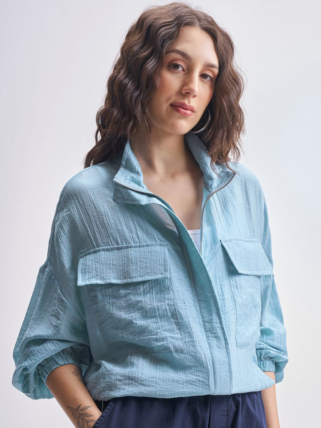 ESPYR By Tokyo Talkies Double Collar Open Front Jacket