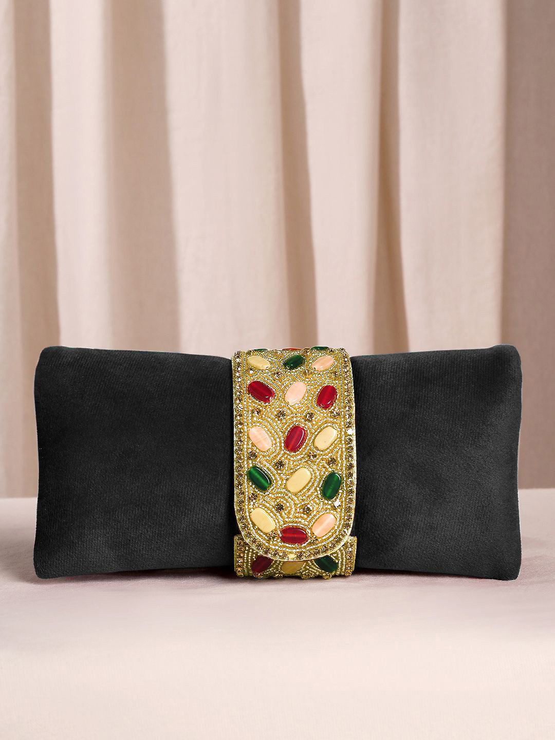 Peora Shoulder Strap Velvet Purse Clutch