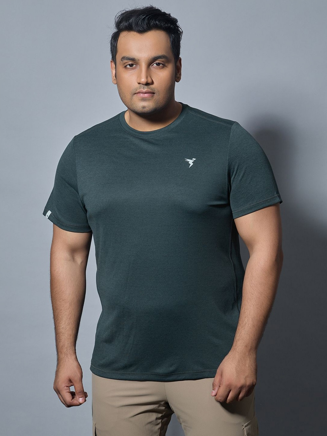 Technosport Plus Size Round Neck Anti Static Slim Fit T-Shirt