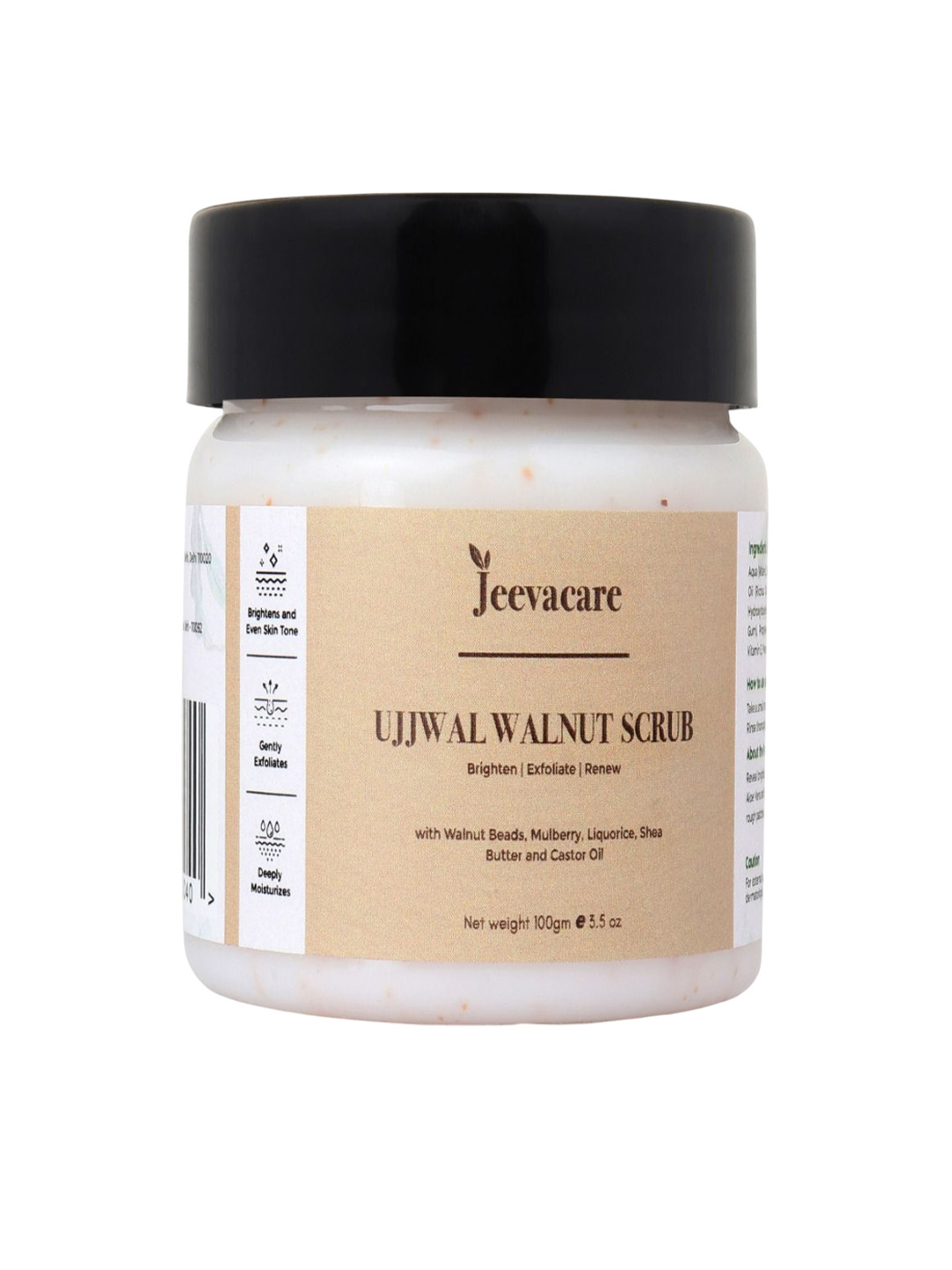 Jeevacare Ujjwal Walnut Scrub With Shea Butter & Mulberry - 100 g