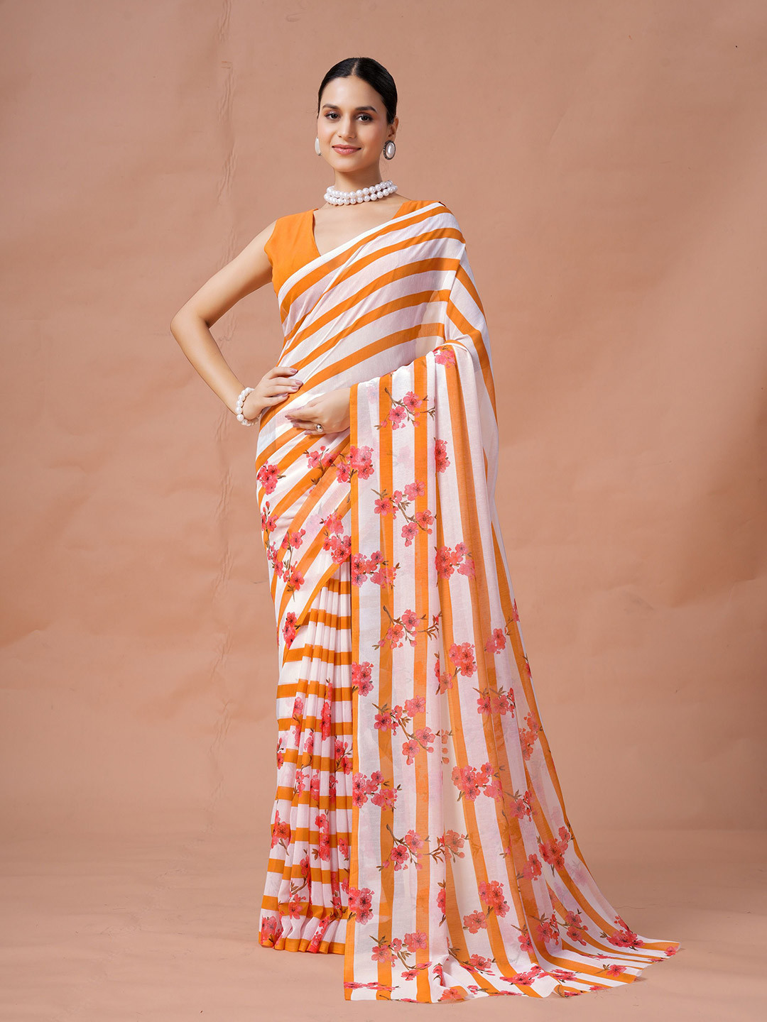 Garden Vareli Floral Printed Pure Georgette Saree