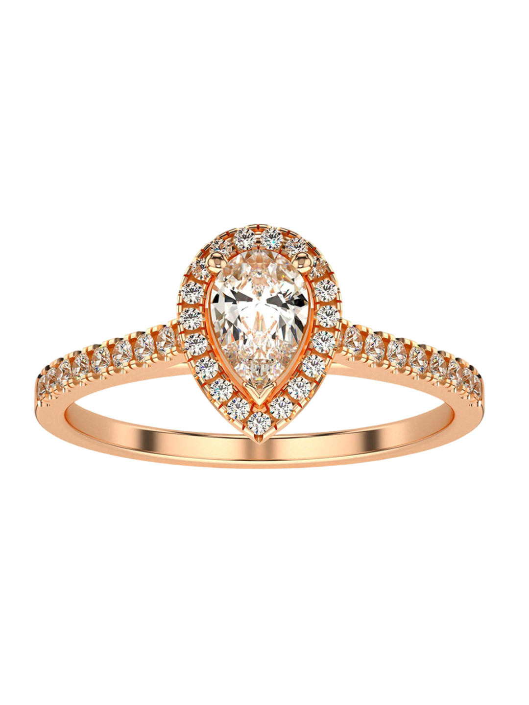 VALANOVA 14K Rose Gold Hallmarked Diamond Ring-1.76 g